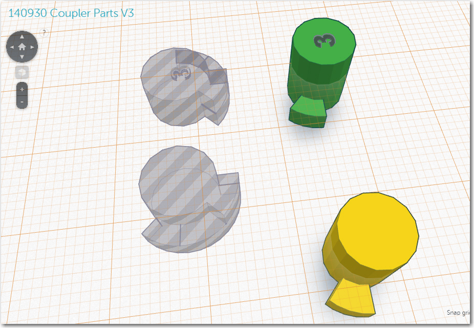 Version 2 and V3 plug/socket parts in their own design file
