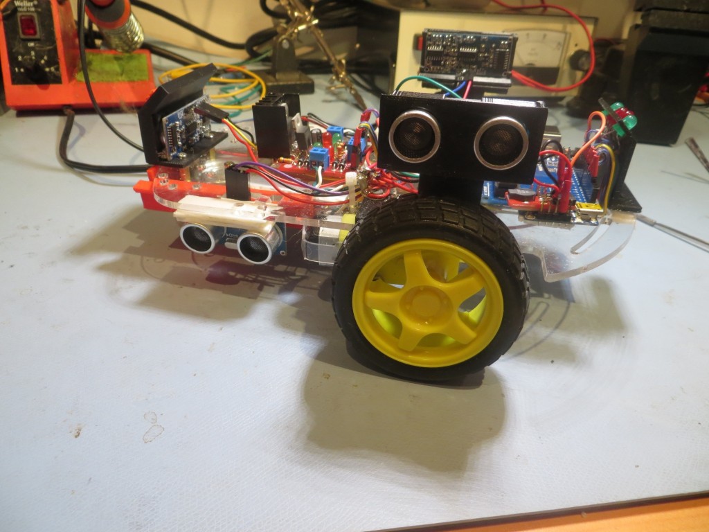 Robot left side showing both distance sensor locations