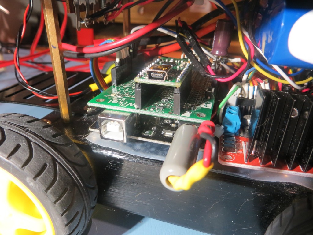Wixel shield mounted on top of Arduino 'Mega' micro-controller