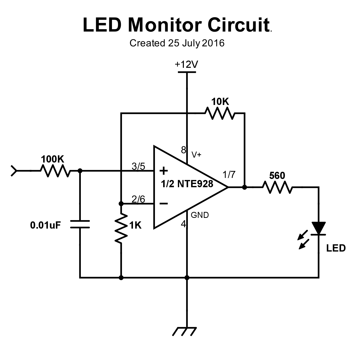 LED monitor circuit for one channel